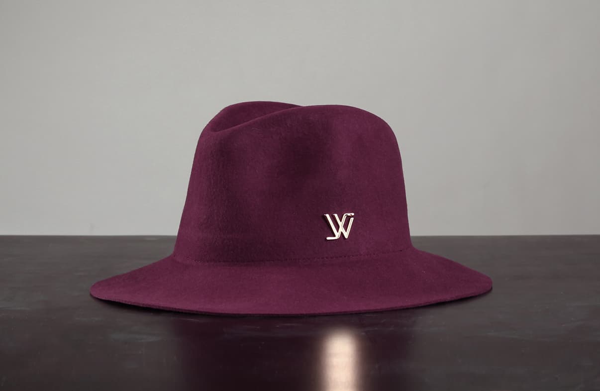 WHITE SANDS Wool Felt Hat Logo Style One Size Purple
